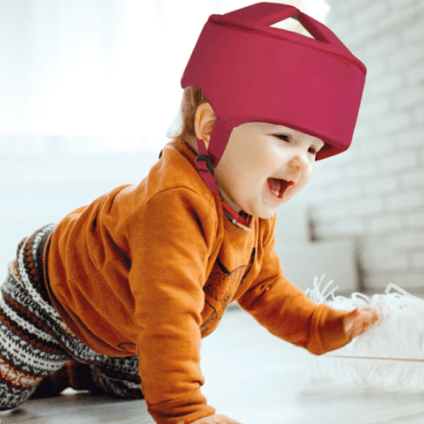 child in protective helmet